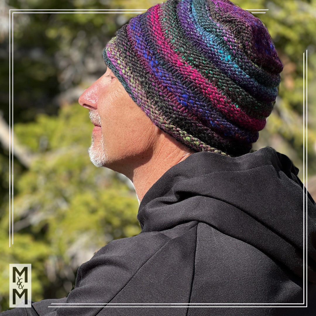 Jelly Roll Hand-knit Beanie - #095