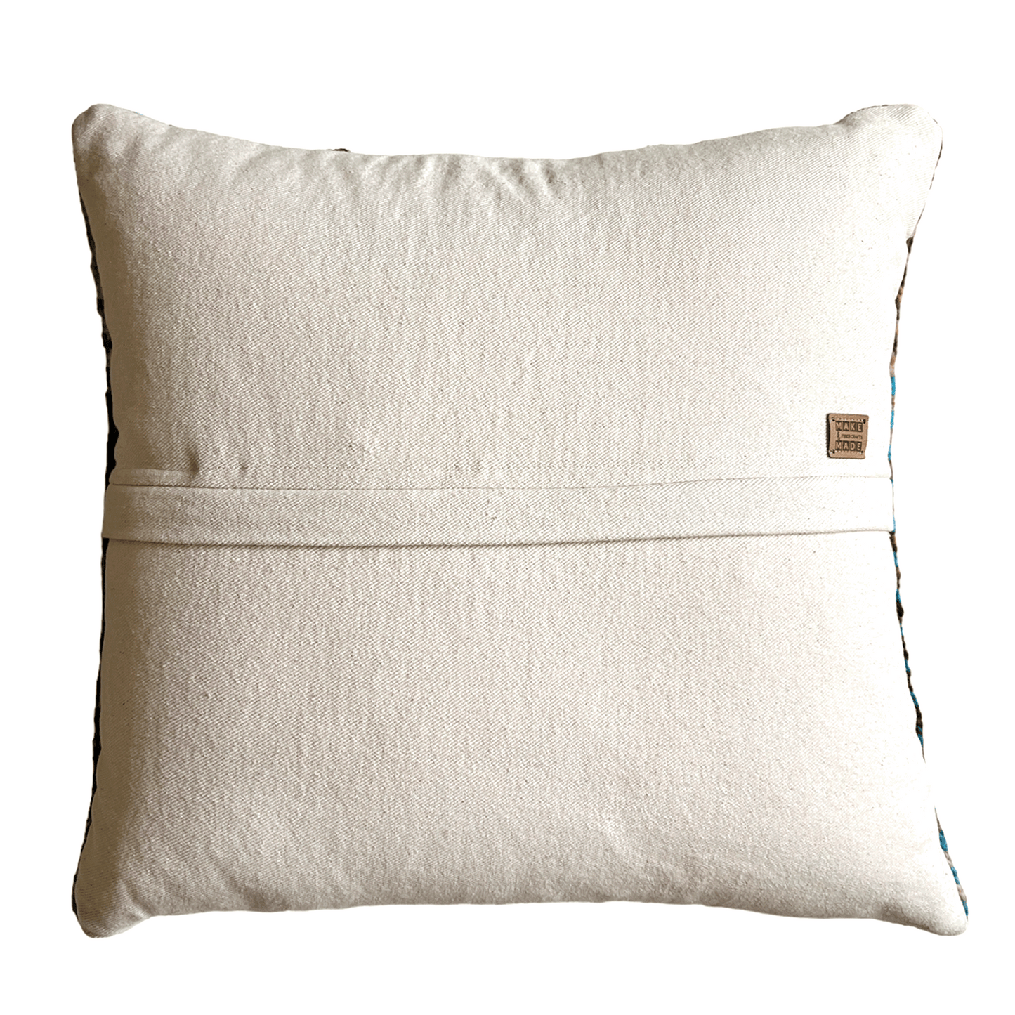 Featuring an envelope-style closure with a hidden zipper, this hand-sewn, removable pillow cover is backed in natural bull denim.