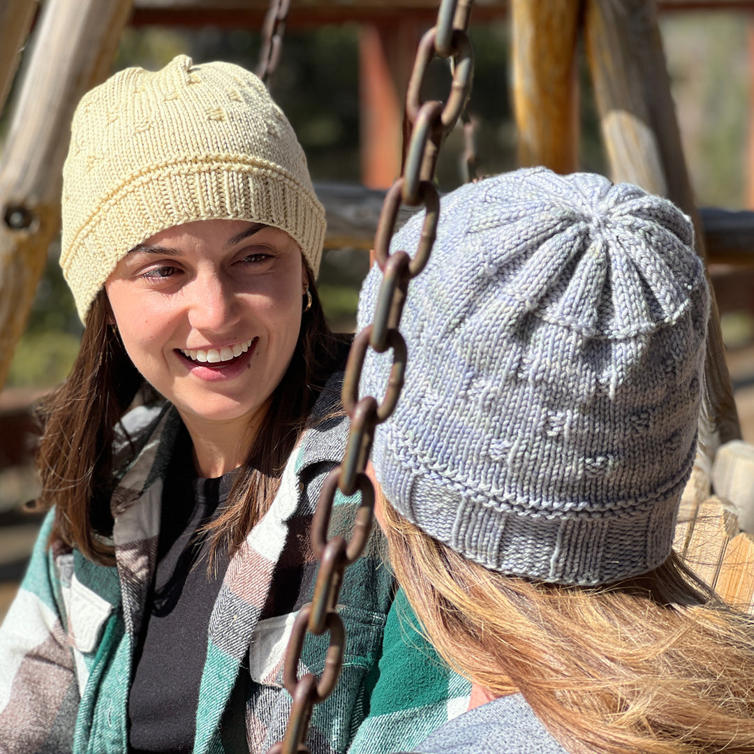 Zinc Hand-knit Beanie - Pale Blue