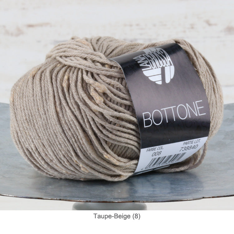Ball of Lana Grossa Bottone Yarn - DK / Light Worsted in color #8 - Taupe-Beige
