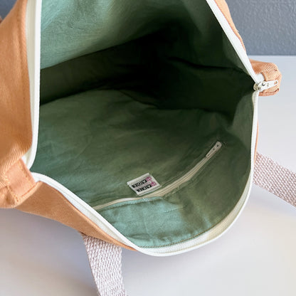Classic Tote Bag w/Handwoven Pocket Detail - Medium, #002