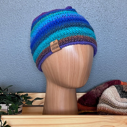 Jelly Roll Hand-knit Beanie - #040