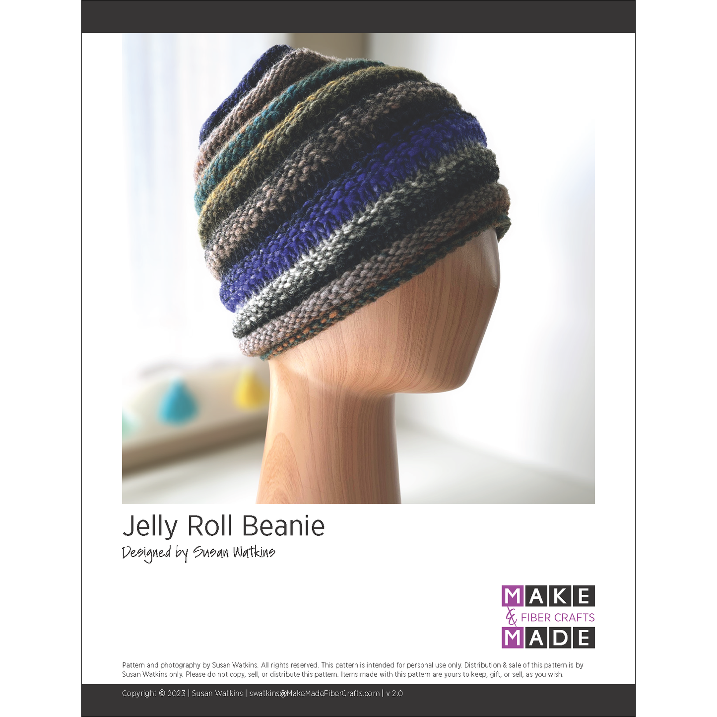 Jelly Roll Beanie - Knit Pattern