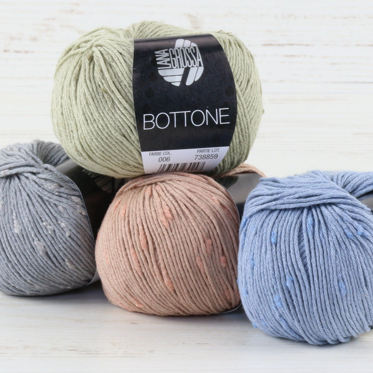 Balls of Lana Grossa Bottone Yarn - DK / Light Worsted in various colors
