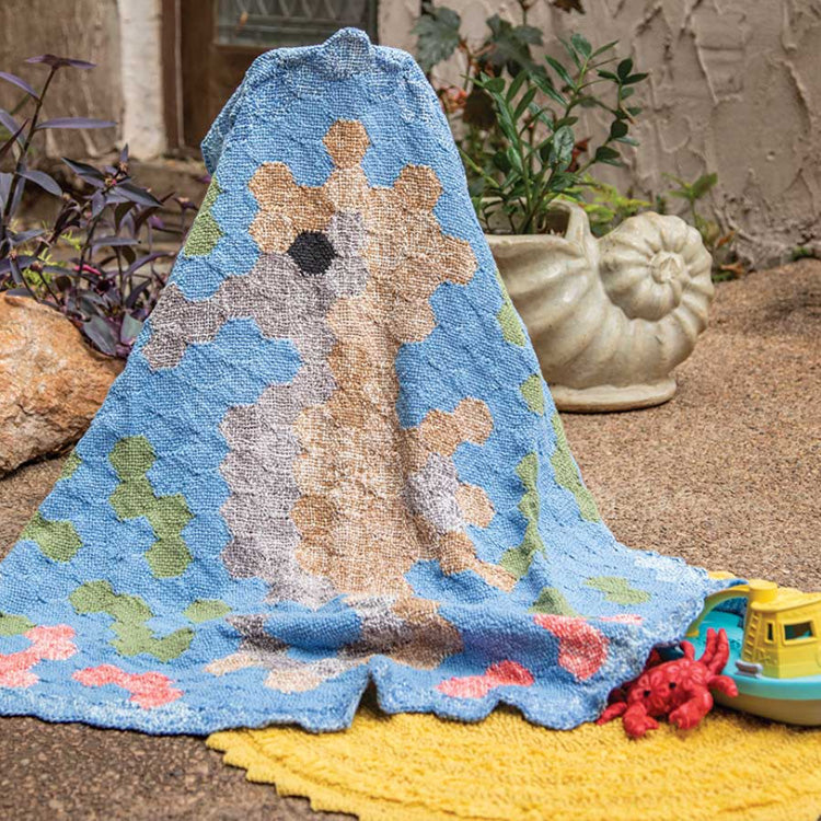 Horsing Around Toddler Towel - hexagons woven in soft cotton combined to create a cozy hooded towel .