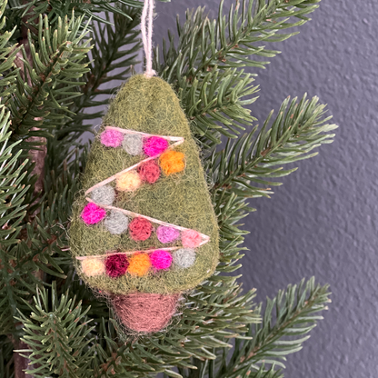 Felted Ornaments - Christmas Tree with Lights