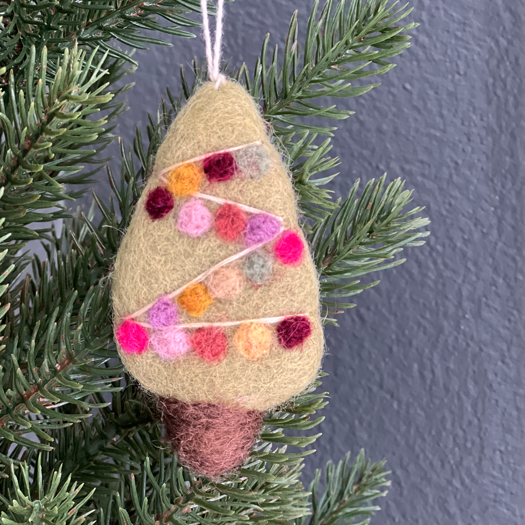 Mini Christmas Tree Ornaments - Handcrafted - 3 Felted Wool – Make & Made  Fiber Crafts