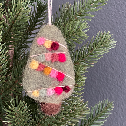 Felted Ornaments - Christmas Tree with Lights