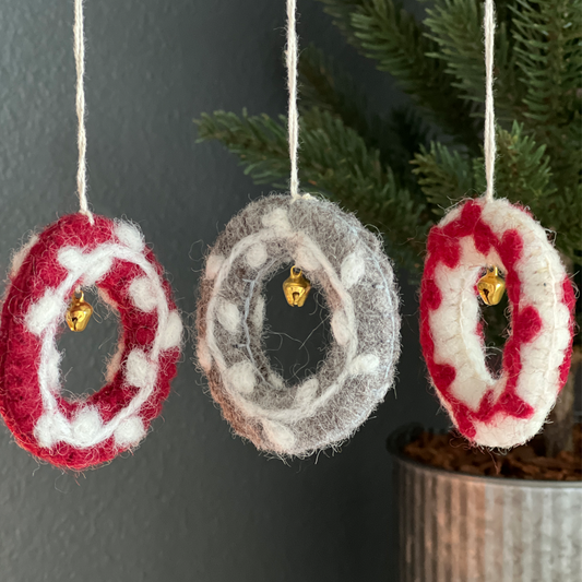 Felted Ornaments - Mini Wreath
