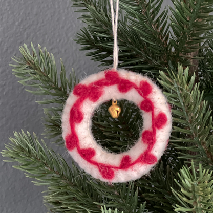 Felted Ornaments - 2.5" Mini Wreath