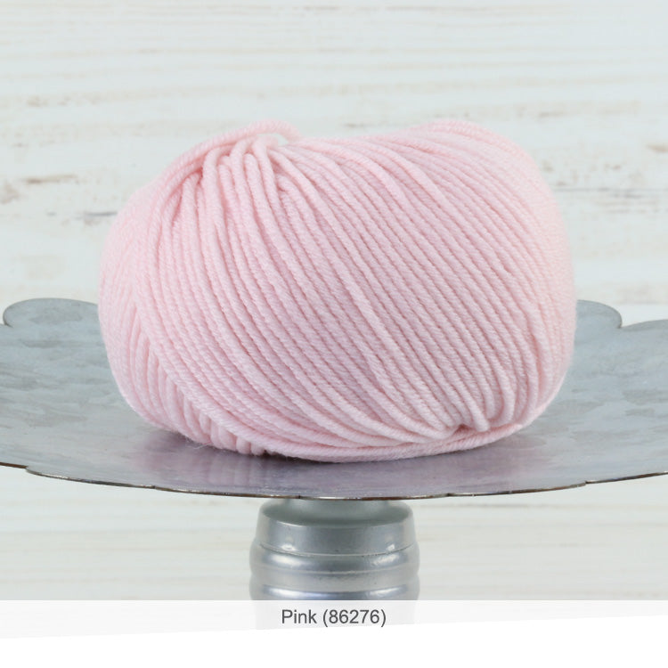One ball of Trendsetter's Merino VIII superwash wool yarn in color #86276 - Pink